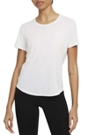 Nike Women's Dri-fit Uv One Luxe Standard Fit Short-sleeve Top In White