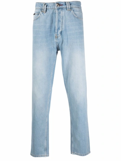 Philipp Plein Iconic Carrot-cut Jeans In Blau