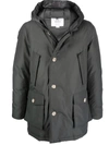 Woolrich Artic Padded Down Parka Coat In Grau