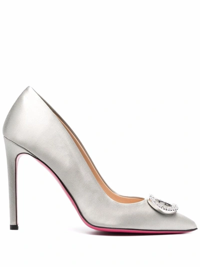 Dee Ocleppo Logo Fairy Satin Pumps In Grau