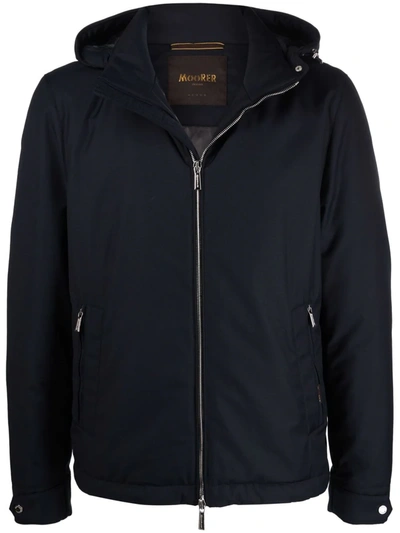 Moorer Zip Rain Jacket In Blau