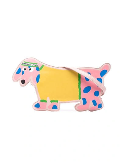 Stella Mccartney Kids' Printed Dog Shoulder Bag In Pink
