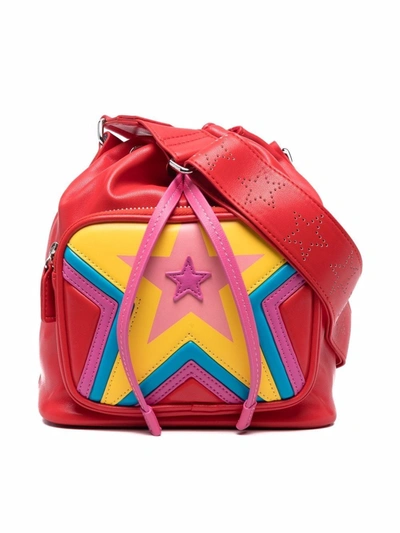 Stella Mccartney Star-patch Drawstring Backpack In Red