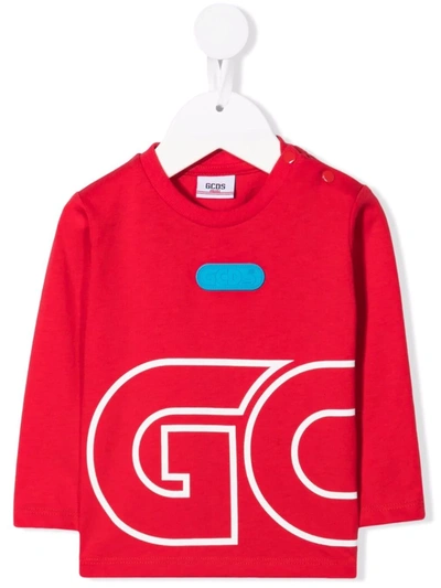 Gcds Babies' Logo-print Long-sleeve Top In Red