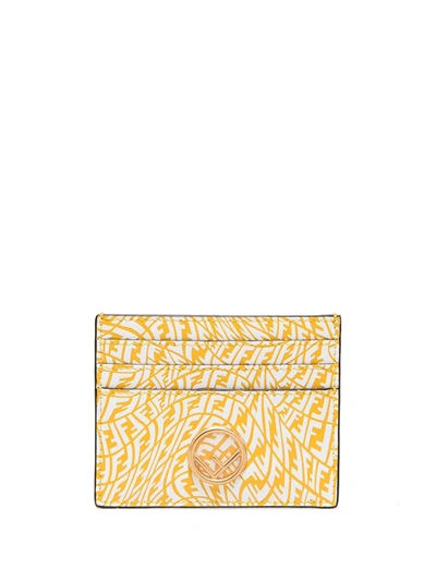Fendi F Is  Leather Cardholder In Yellow