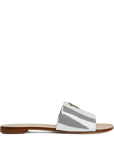 Giuseppe Zanotti Shirley Metallic Sandals In White