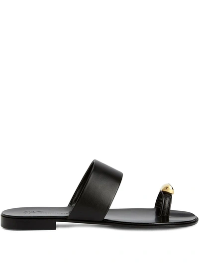 Giuseppe Zanotti Norbert Flat Sandals In Black