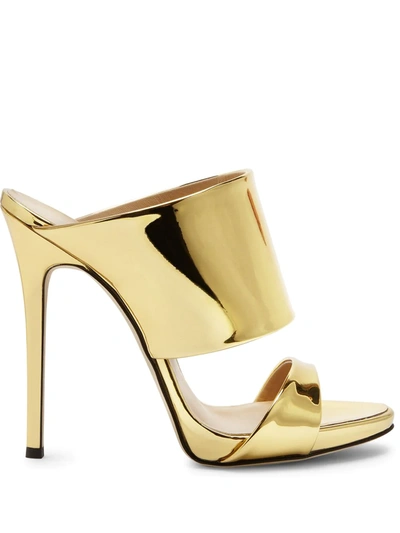 Giuseppe Zanotti Open Pointed-toe Stiletto Heel In Gold