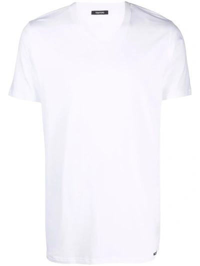 Tom Ford V-neck Fitted T-shirt In White