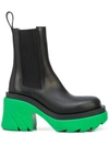 Bottega Veneta Leather Platform Chelsea Boots In Schwarz