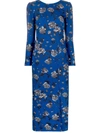 Red Valentino Women's Floral-printed Georgette Midi Dress In Blau