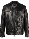 DONDUP ZIPPED DOWN LEATHER JACKET