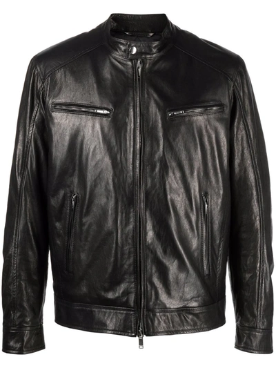 DONDUP ZIPPED DOWN LEATHER JACKET