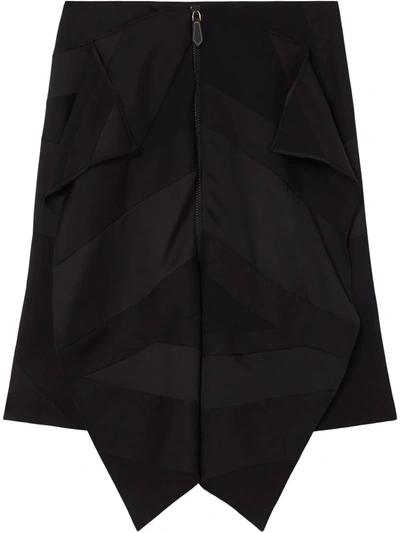 Burberry Flag Drape-detail Skirt In Schwarz
