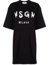 MSGM LOGO-PRINTED T-SHIRT DRESS