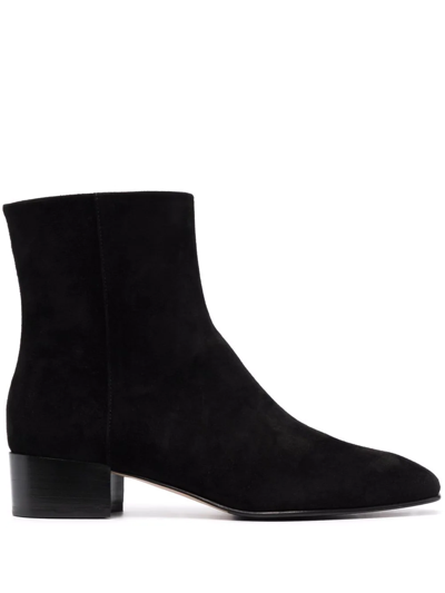 Scarosso Ambra 40mm Square-toe Boots In Black - Suede