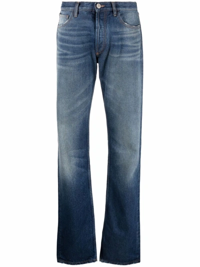 Attico Mid-rise Straight Leg Jeans In Blue