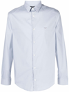 Emporio Armani Logo Cotton Shirt With Button Cuffs In Multicolor
