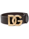 Dolce & Gabbana 'dg' Logo Belt In Braun