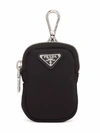 PRADA LOGO-PLAQUE ZIP-FASTENING POUCH