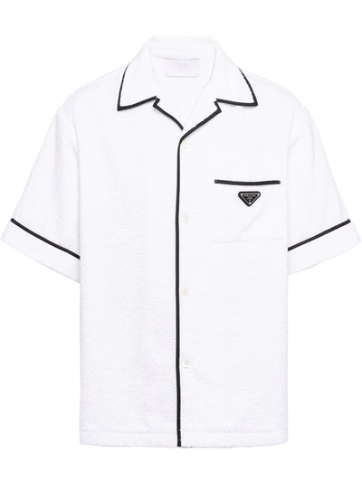Prada Towelling-finish Bowling Shirt In White