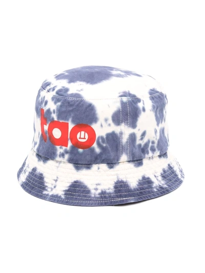 The Animals Observatory Bleached-effect Logo Bucket Hat In Blue