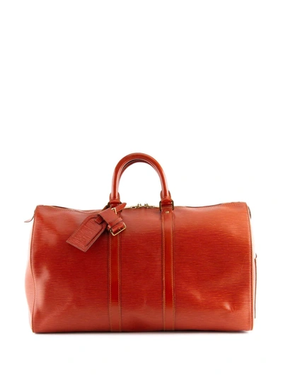 Pre-owned Louis Vuitton 1990s  Keepall 45 Holdall Bag In 红色