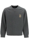 Dolce & Gabbana Crewneck Sweatshirt With Embroidery In Grey
