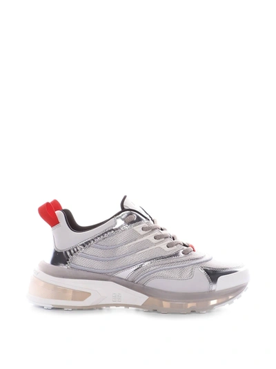 Givenchy Men's Giv 1 Metallic Mesh Clear-sole Runner Sneakers In Grey