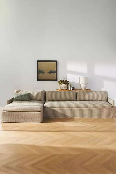 Amber Lewis For Anthropologie Avant-garde Keane Slipcover Sectional By  In Beige