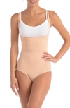 Body Beautiful Wear Your Own Bra Bodysuit Shaper With Targeted Double Front Panel In Nude