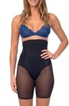 Body Beautiful Extra Hi Waist Shaper With Targeted Double Front Panel For Smooth Shaping In Black