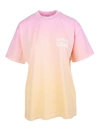 Livincool Woman Pink And Orange Gradient T-shirt With Logo
