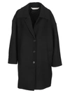 Palm Angels Logo-print Single-breasted Coat In Black