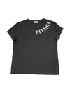 Brunello Cucinelli Cotton Jersey T-shirt With Inscription And Necklace In Dark Grey
