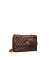 Tory Burch Kira Chevron Glazed Small Convertible Shoulder Bag In Fig