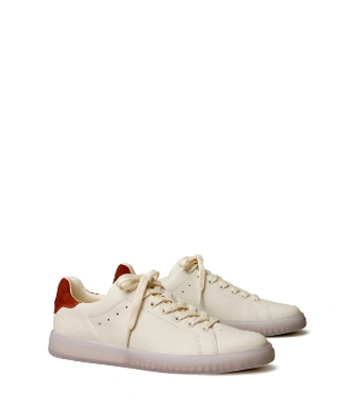 Tory Burch Howell Court Sneakers In New Ivory/burgundy