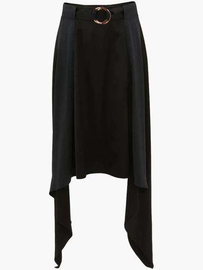 Jw Anderson Panelled Belted Asymmetric Skirt In Black