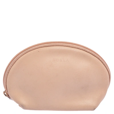 Pre-owned Furla Beige Leather Cosmetic Pouch