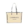 Carmen Sol Capri Canvas Mid Tote In Silver