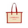 Carmen Sol Capri Canvas Mid Tote In Red