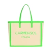 Carmen Sol Roma Canvas Large Tote In Neon-green