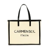 Carmen Sol Roma Canvas Large Tote In Black