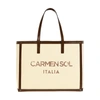 Carmen Sol Roma Canvas Large Tote In Brown