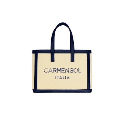 Carmen Sol Venezia Canvas Mini Tote In Black