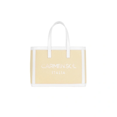 Carmen Sol Venezia Canvas Mini Tote In White