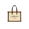 Carmen Sol Venezia Canvas Mini Tote In Brown