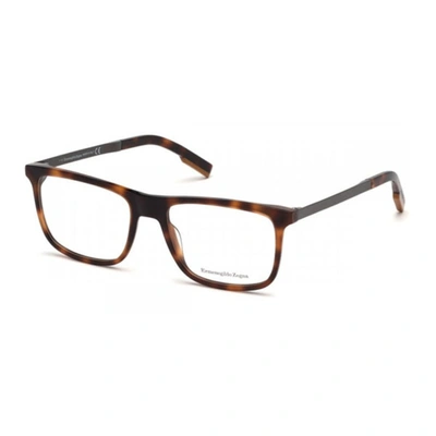 Ermenegildo Zegna Mens Tortoise Rectangular Eyeglass Frames Ez5142 52 55