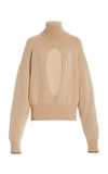 Victoria Beckham Women's Oversized Cutout Cashmere-blend Turtleneck Sweater In Grey,navy