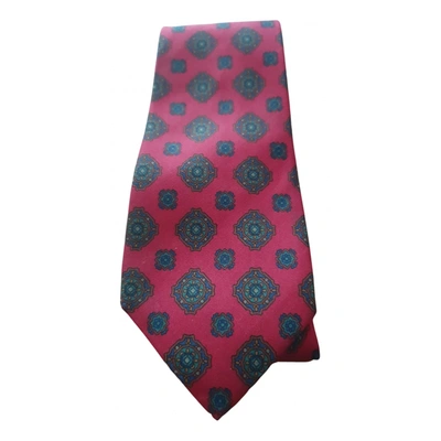 Pre-owned Saint Laurent Silk Tie In Burgundy